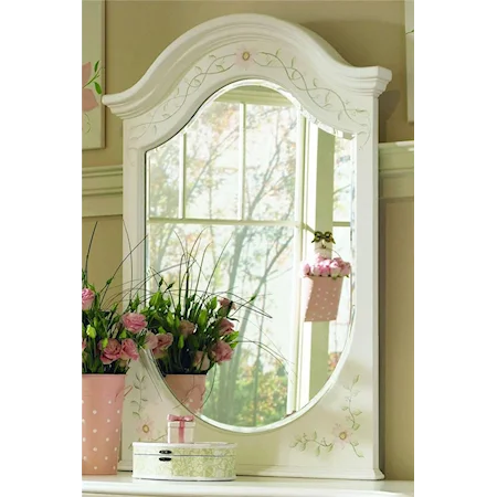 Vertical Mirror with Hand Painted Details